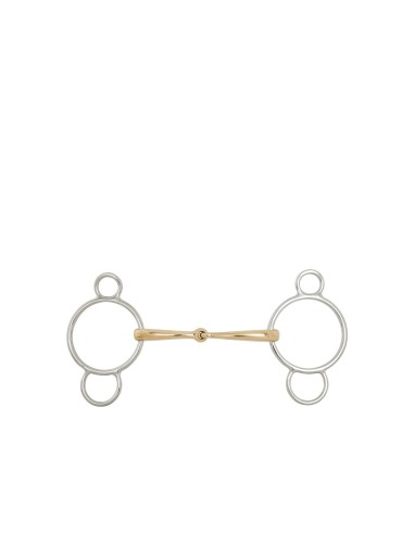 BR Single Jointed Three Ring Gag Soft Contact 12 mm Ø Centre Ring 70 mm