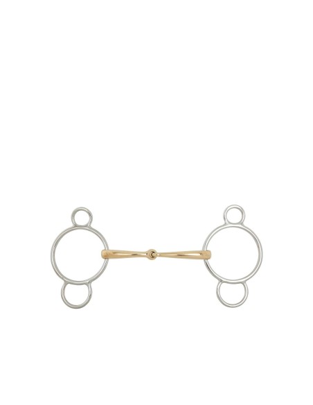 BR Single Jointed Three Ring Gag Soft Contact 12 mm Ø Centre Ring 70 mm