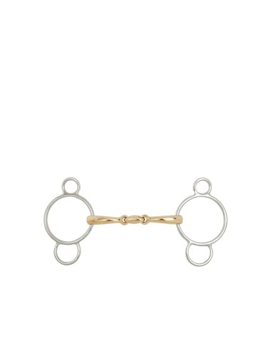 BR Double Jointed Three Ring Gag Soft Contact 16 mm Ø Centre Ring 70 mm