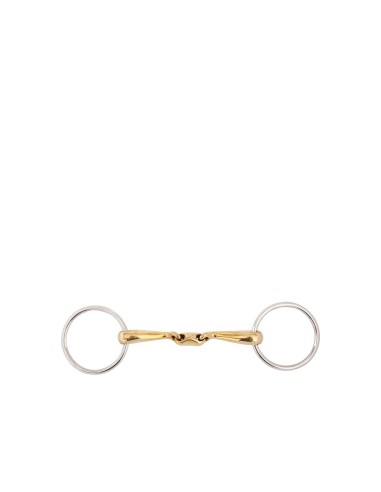 BR Double Jointed Loose Ring Snaffle Slightly Curved Soft Contact 16 mm