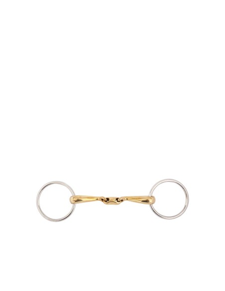 BR Double Jointed Loose Ring Snaffle Slightly Curved Soft Contact 16 mm