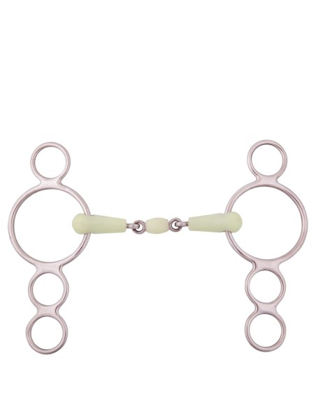 BR Double Jointed Four Ring Gag Apple Mouth 18 mm