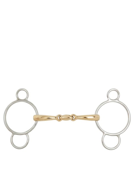 BR Double Jointed Three Ring Gag Soft Contact 12 mm Ø Centre Ring 70 mm