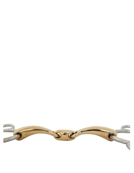 BR Double Jointed Three Ring Gag Soft Contact 12 mm Ø Centre Ring 70 mm
