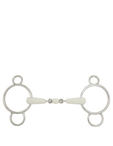 Mors à anneaux Pessoa double brisure BR Combo Comfort 18 mm Ø Centre Ring 70 mm