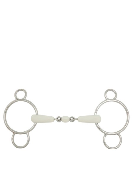 Mors à anneaux Pessoa double brisure BR Combo Comfort 18 mm Ø Centre Ring 70 mm