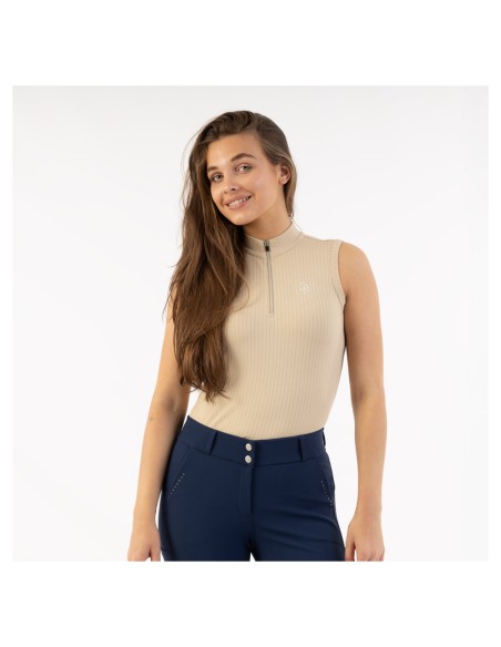 BR half zip mouwloos shirt Kirsten dames